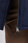 Mens Longline Puffer Coat in Navy Blue