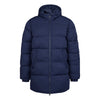 Mens Longline Puffer Coat in Navy Blue