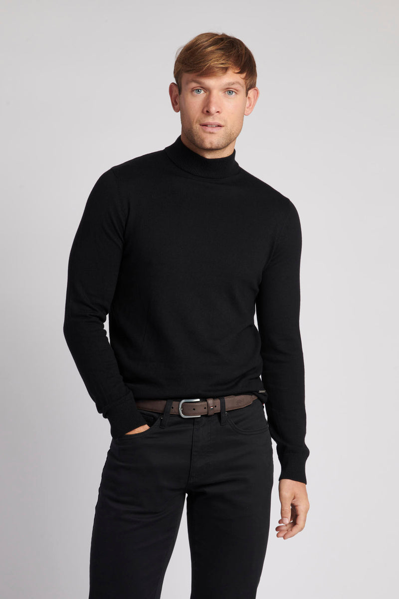 Mens Turtleneck Jumper in Black