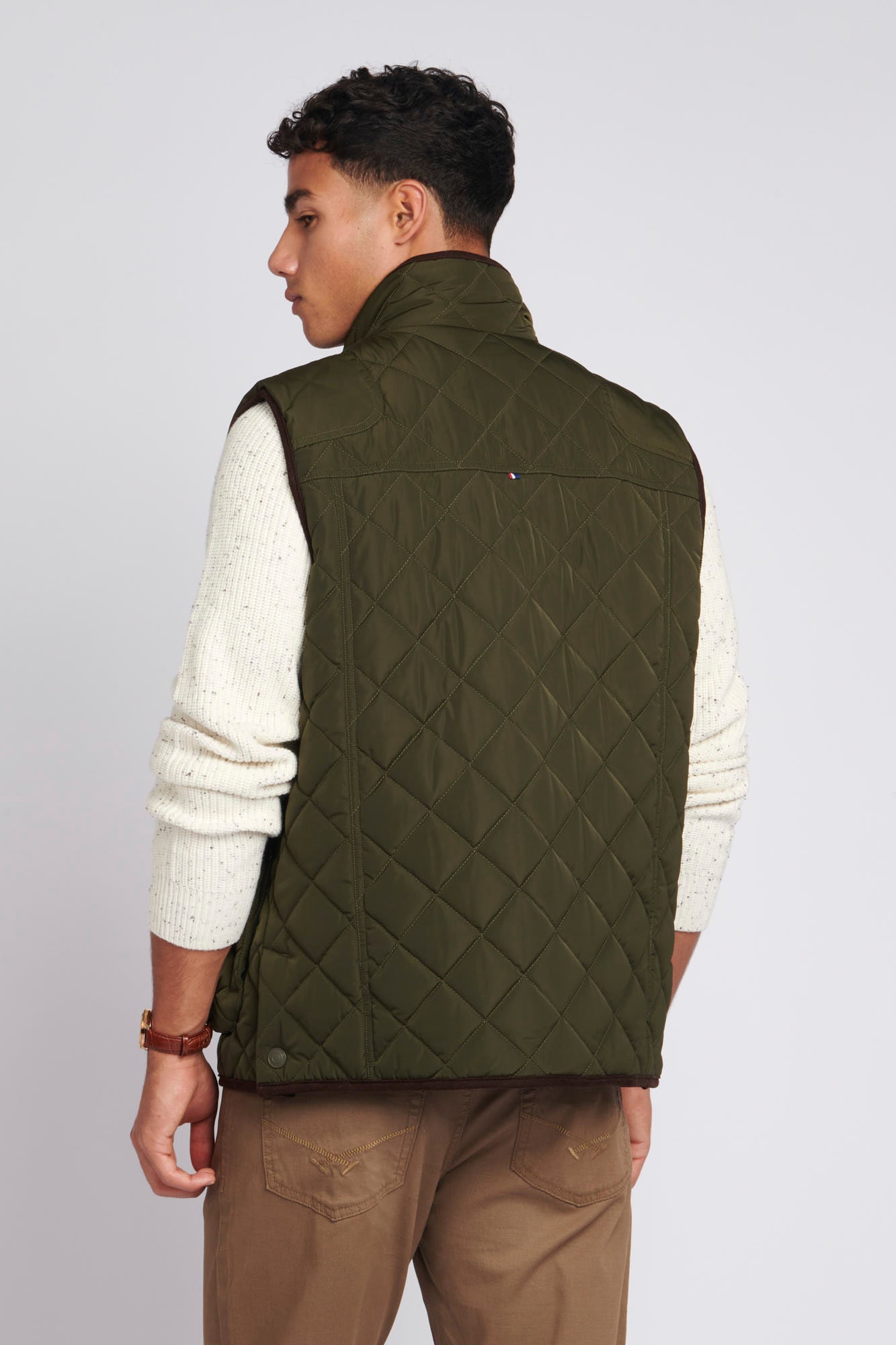 Mens Quilted Hacking Gilet in Forest Night