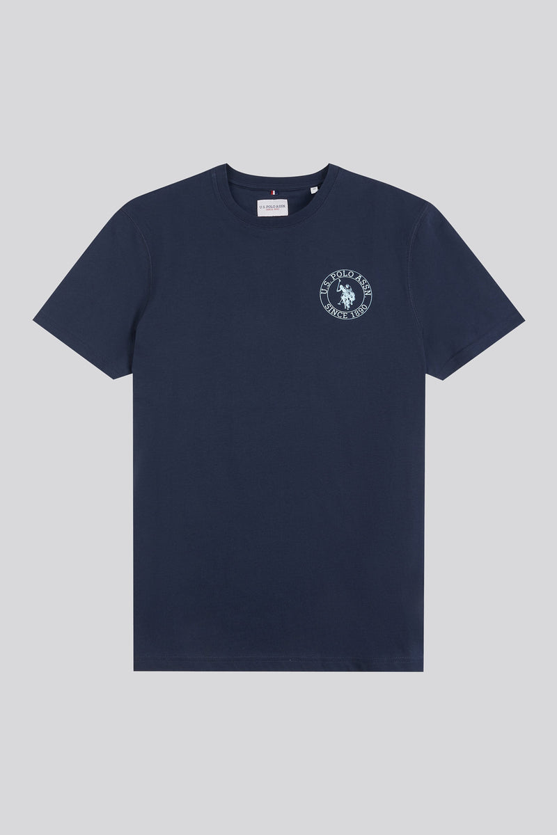 Mens Classic Fit Circle Print T-Shirt in Dark Sapphire Navy