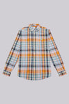 Mens Linen Blend Check Shirt in Cashmere Blue