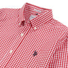 Mens Gingham Poplin Shirt in Haute Red