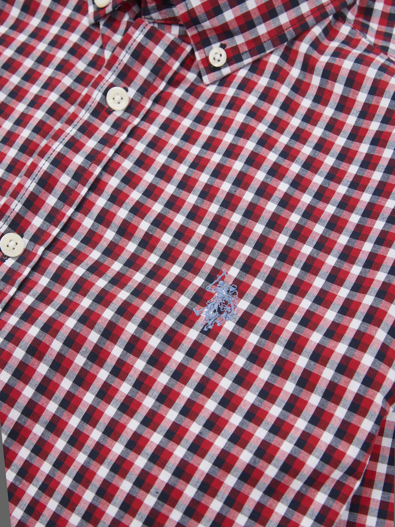 Mens Gingham Poplin Shirt in Multi