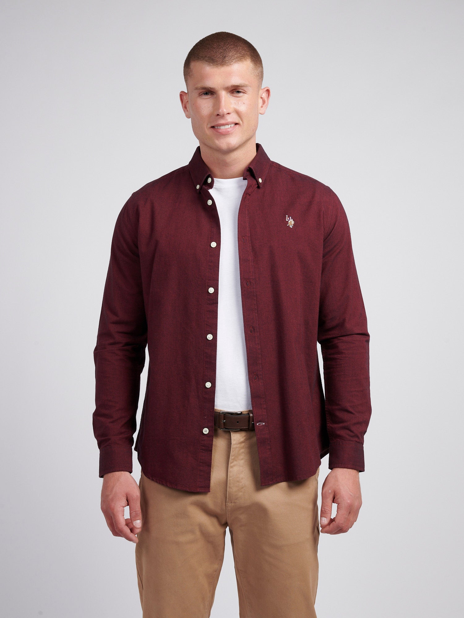 Mens Oxford Shirt in Tibetan Red