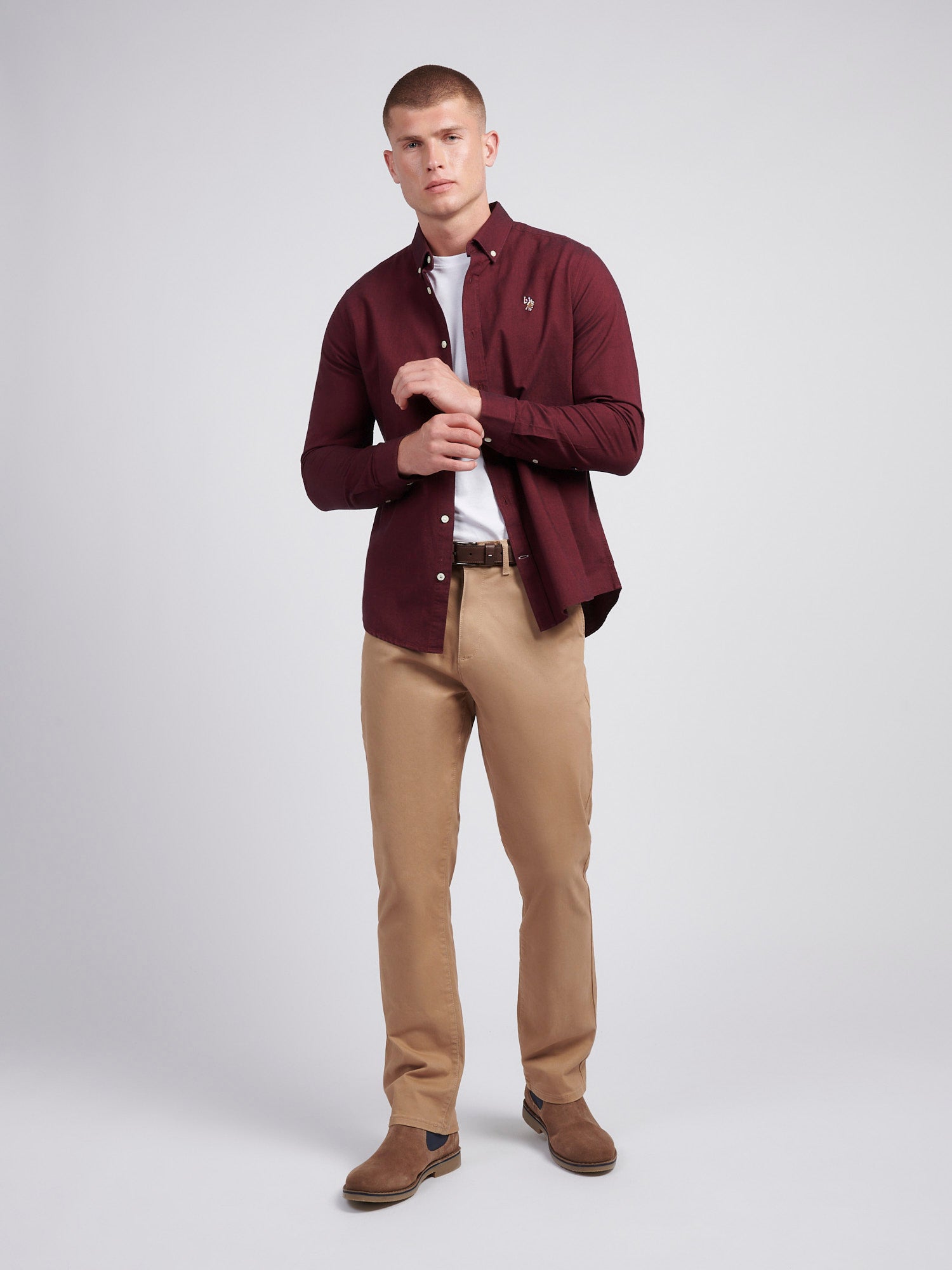 Mens Oxford Shirt in Tibetan Red