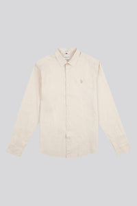 Mens Linen Blend Shirt in Beige