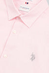 Mens Linen Blend Shirt in Pink a Boo