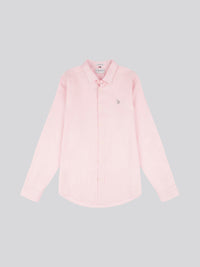 Mens Linen Blend Shirt in Pink a Boo