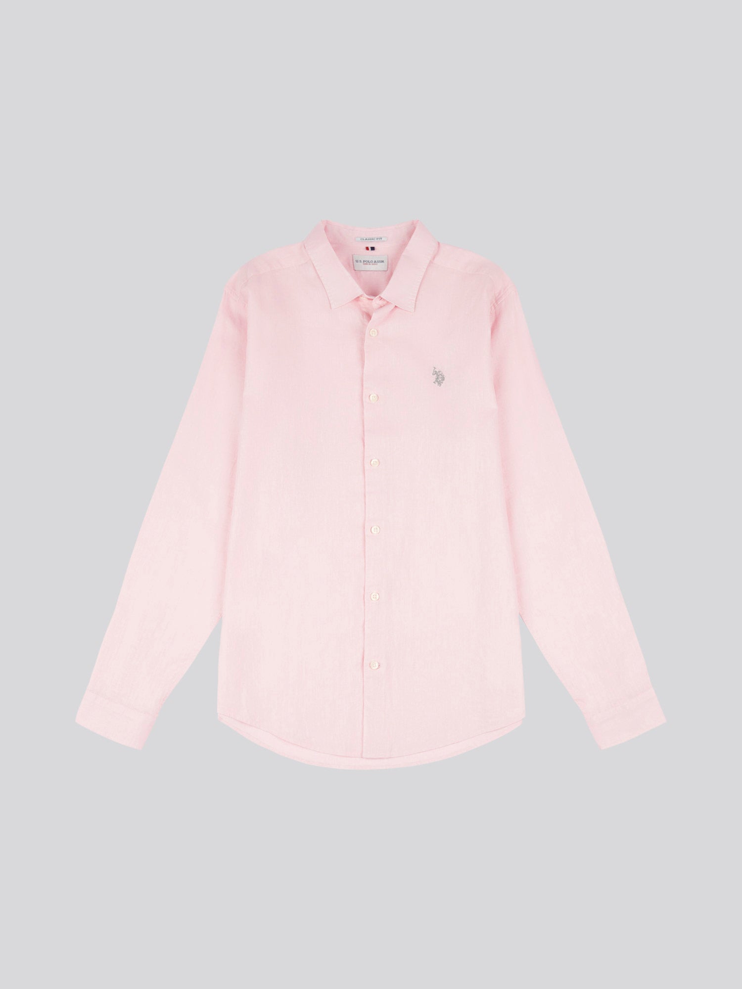 Mens Linen Blend Shirt in Pink a Boo