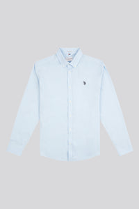 Mens Stretch Cotton Poplin Shirt in Skyway