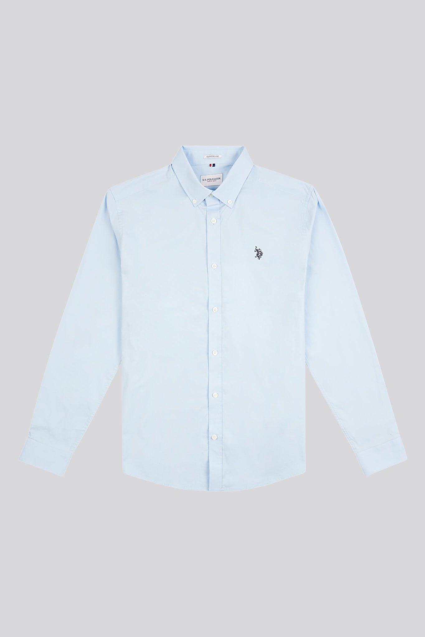 Mens Stretch Cotton Poplin Shirt in Skyway