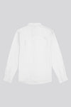 Mens Stretch Cotton Poplin Shirt in White / Dark Sapphire Navy DHM