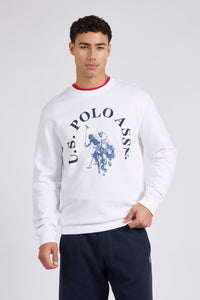 Mens Classic Fit Chest Graphic Sweatshirt in Bright White