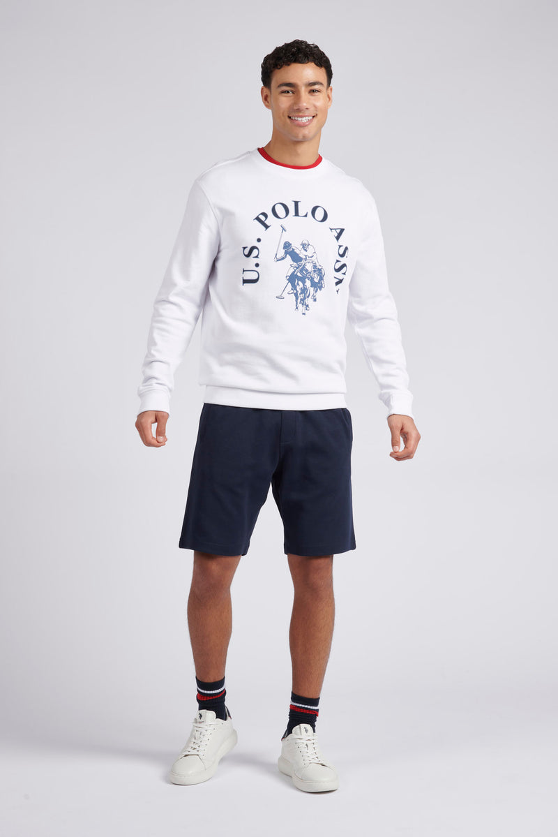 Mens Classic Fit Chest Graphic Sweatshirt in Bright White