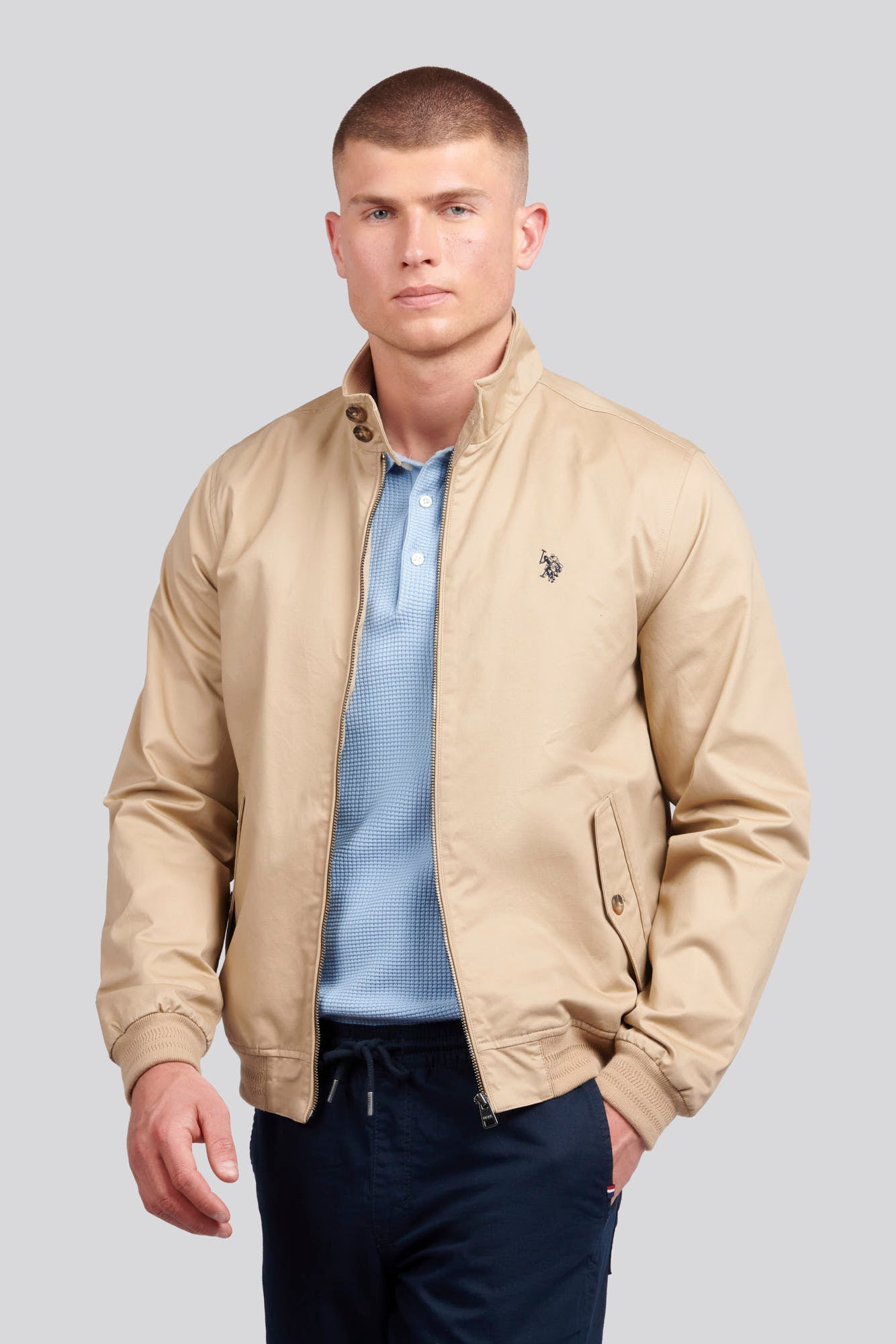 Mens Cotton Twill Harrington Jacket in Cornstalk