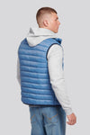 Mens Bound Quilted Gilet in Blue Horizon