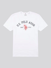 Mens Signature Arch Print T-Shirt in Bright White