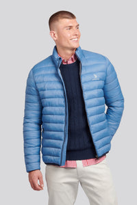 Mens Lightweight Bound Quilted Jacket in Blue Horizon