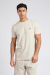 Mens Classic Fit Textured Terry T-Shirt in French Oak