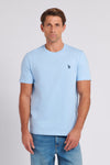 Mens Double Horsemen T-Shirt in Chambray Blue