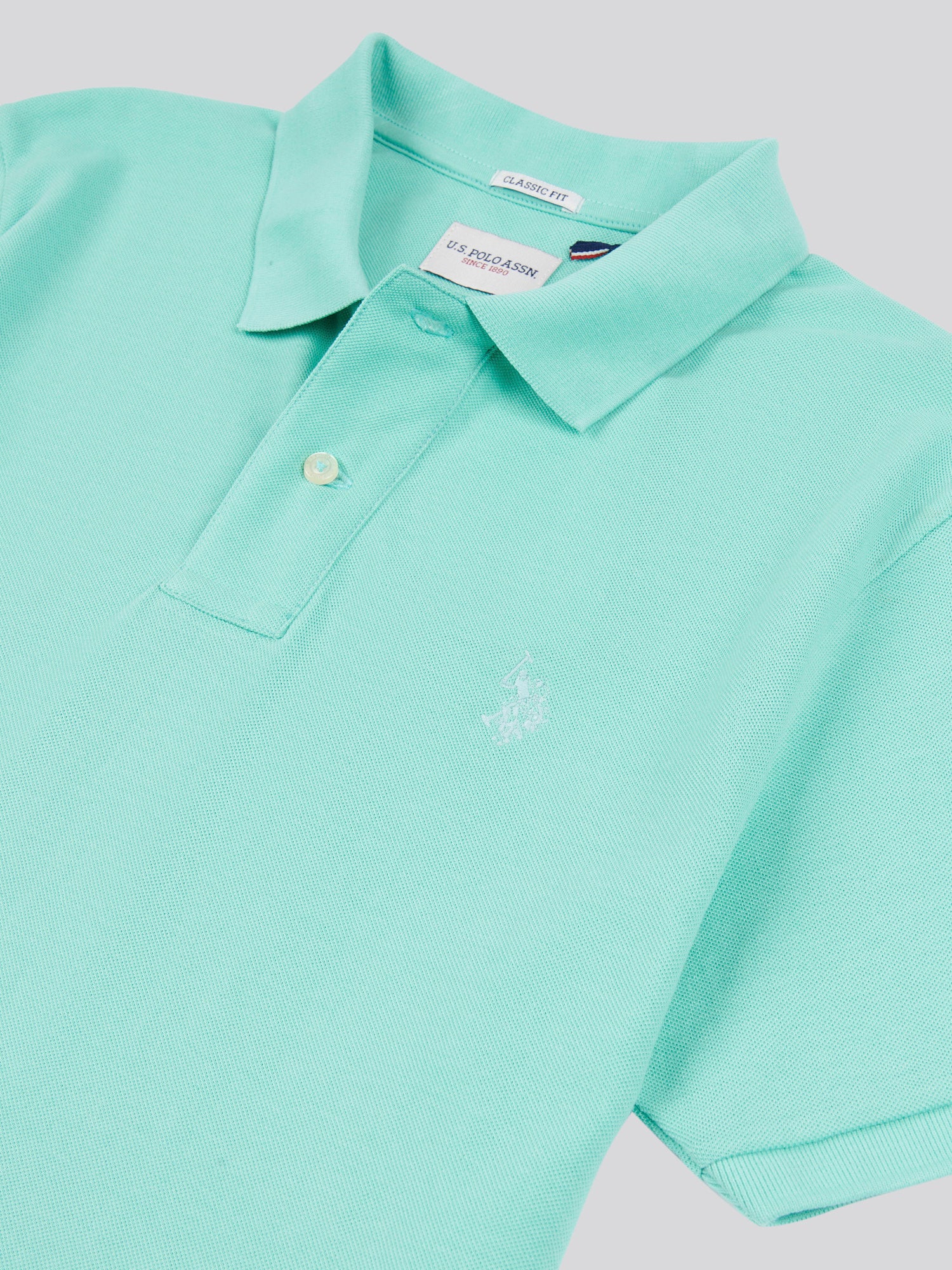 Mens Pique Polo Shirt in Pool Blue