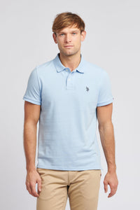 2 For £75 Offer - Mens Pique Polo Shirt in Chambray Blue