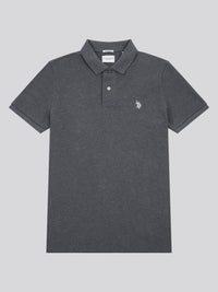 2 For £75 Offer - Mens Pique Polo Shirt in Charcoal Marl