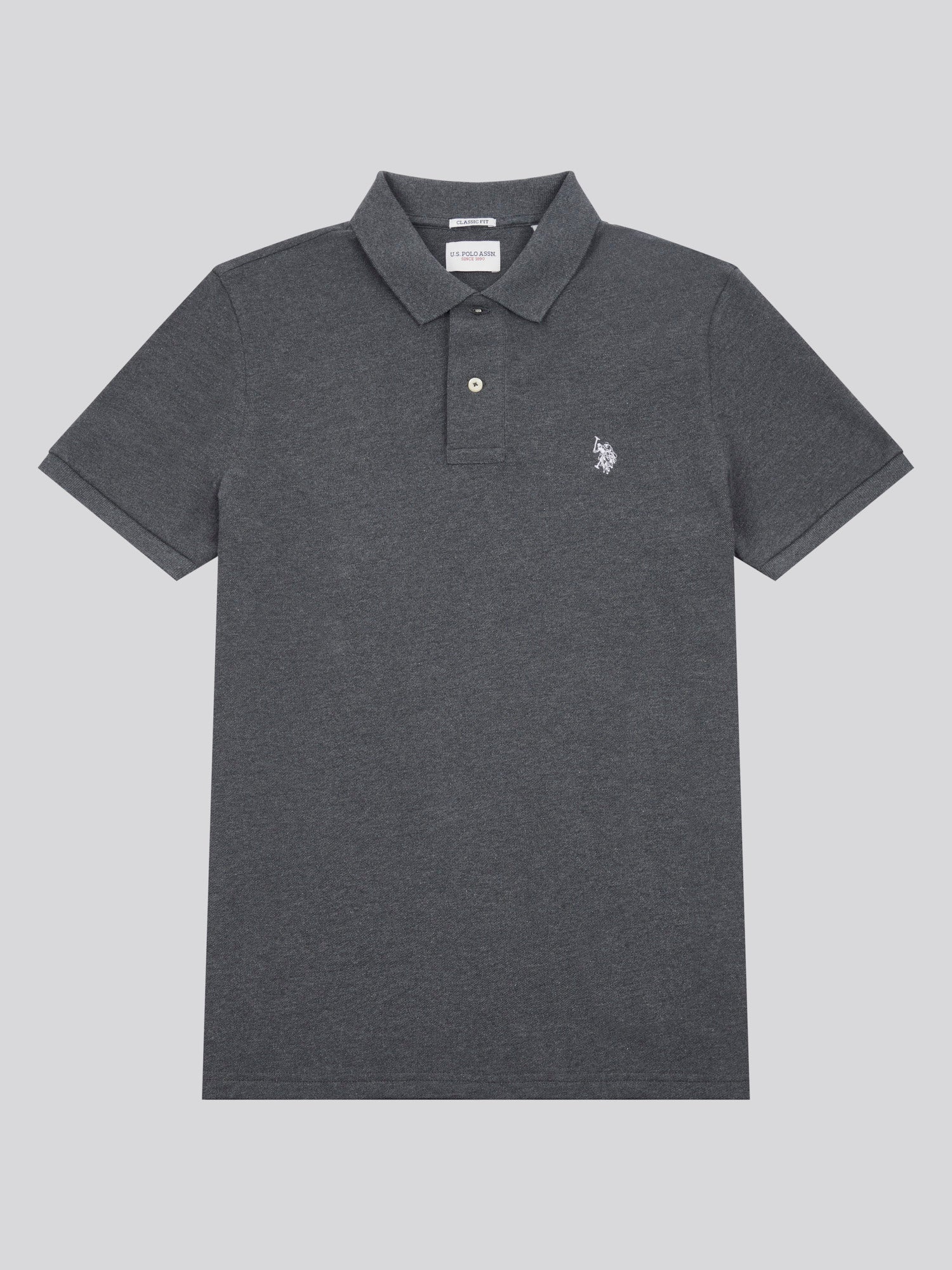 2 For £75 Offer - Mens Pique Polo Shirt in Charcoal Marl