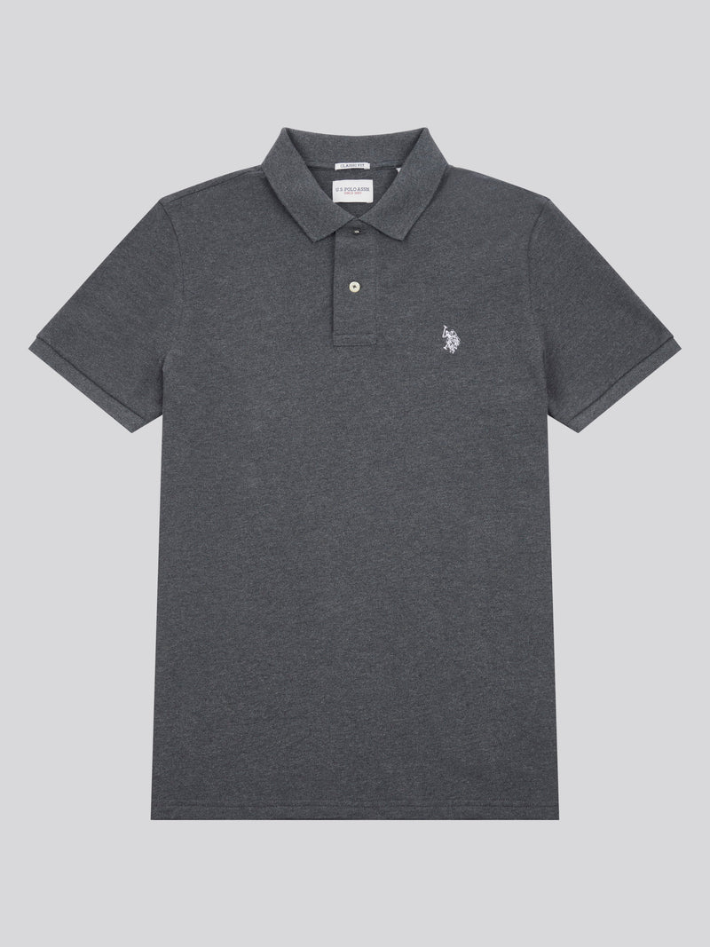 2 For £75 Offer - Mens Pique Polo Shirt in Charcoal Marl