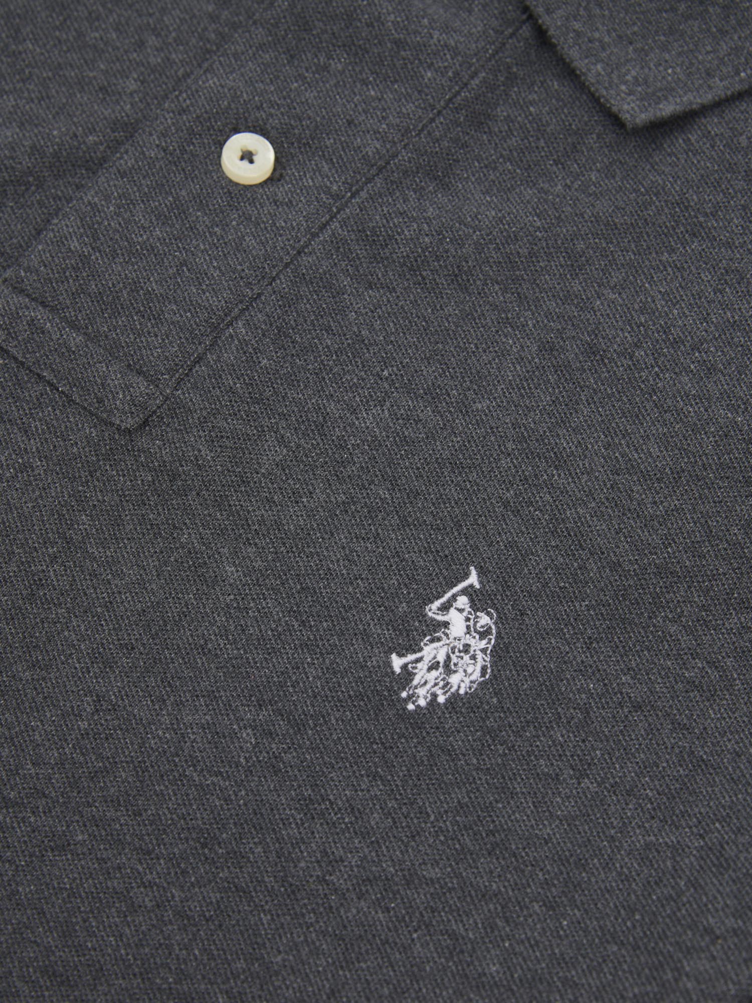 2 For £75 Offer - Mens Pique Polo Shirt in Charcoal Marl