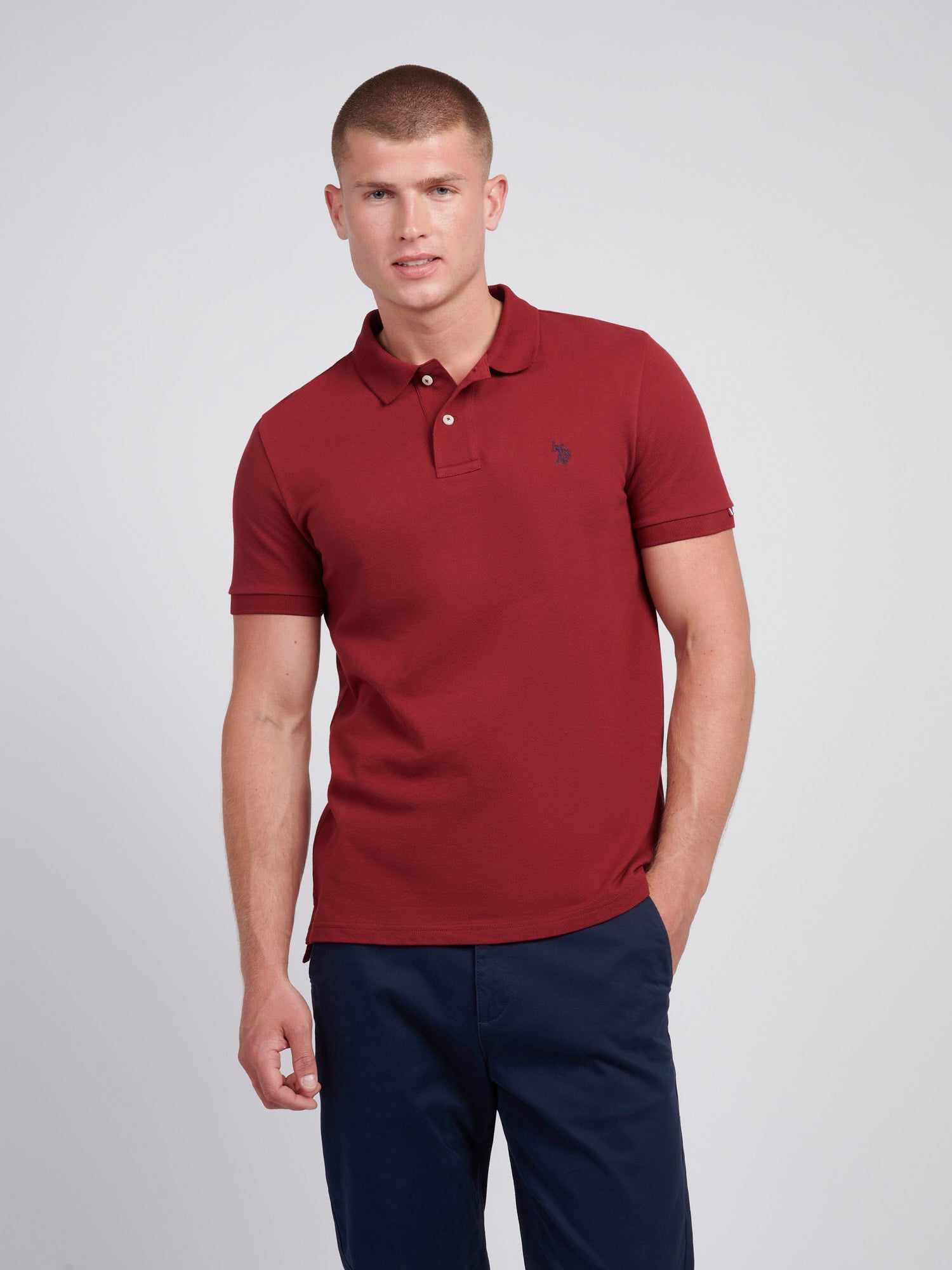 2 For £75 Offer - Mens Pique Polo Shirt in Tibetan Red