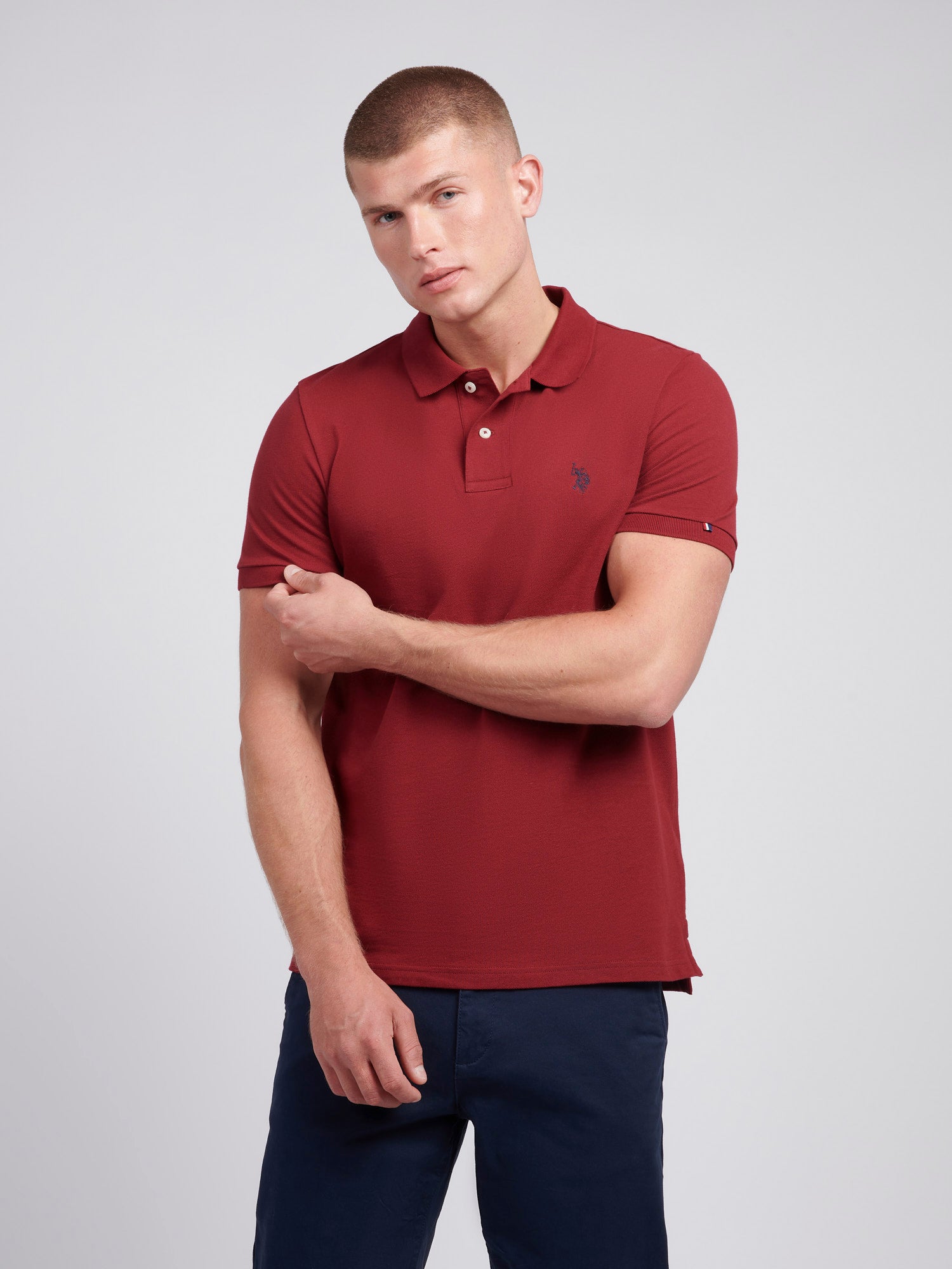 2 For £75 Offer - Mens Pique Polo Shirt in Tibetan Red