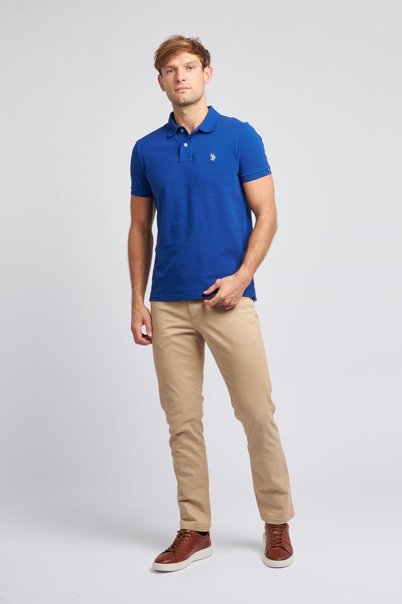 Mens Pique Polo Shirt in Sodalite Blue