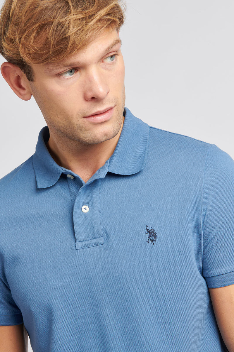 2 For £75 Offer - Mens Pique Polo Shirt in Blue Horizon