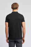 2 For £75 Offer - Mens Pique Polo Shirt in Black Bright White DHM