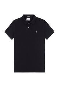 2 For £75 Offer - Mens Pique Polo Shirt in Black Bright White DHM