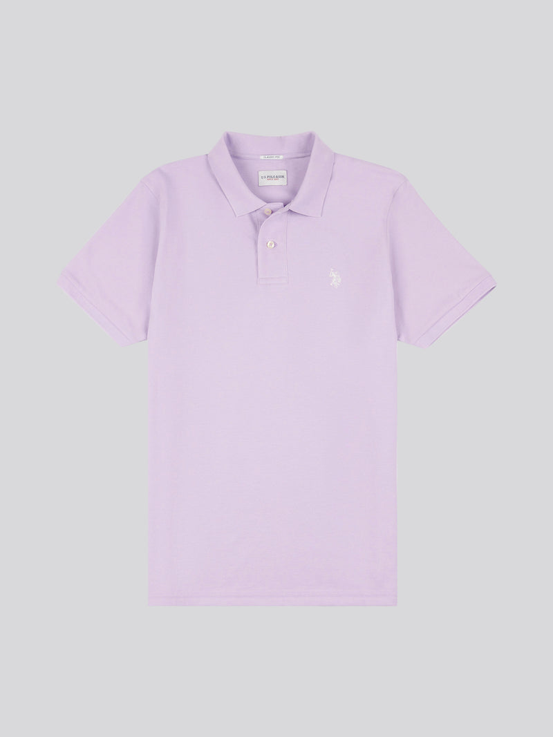 Mens Pique Polo Shirt in Lilac Breeze