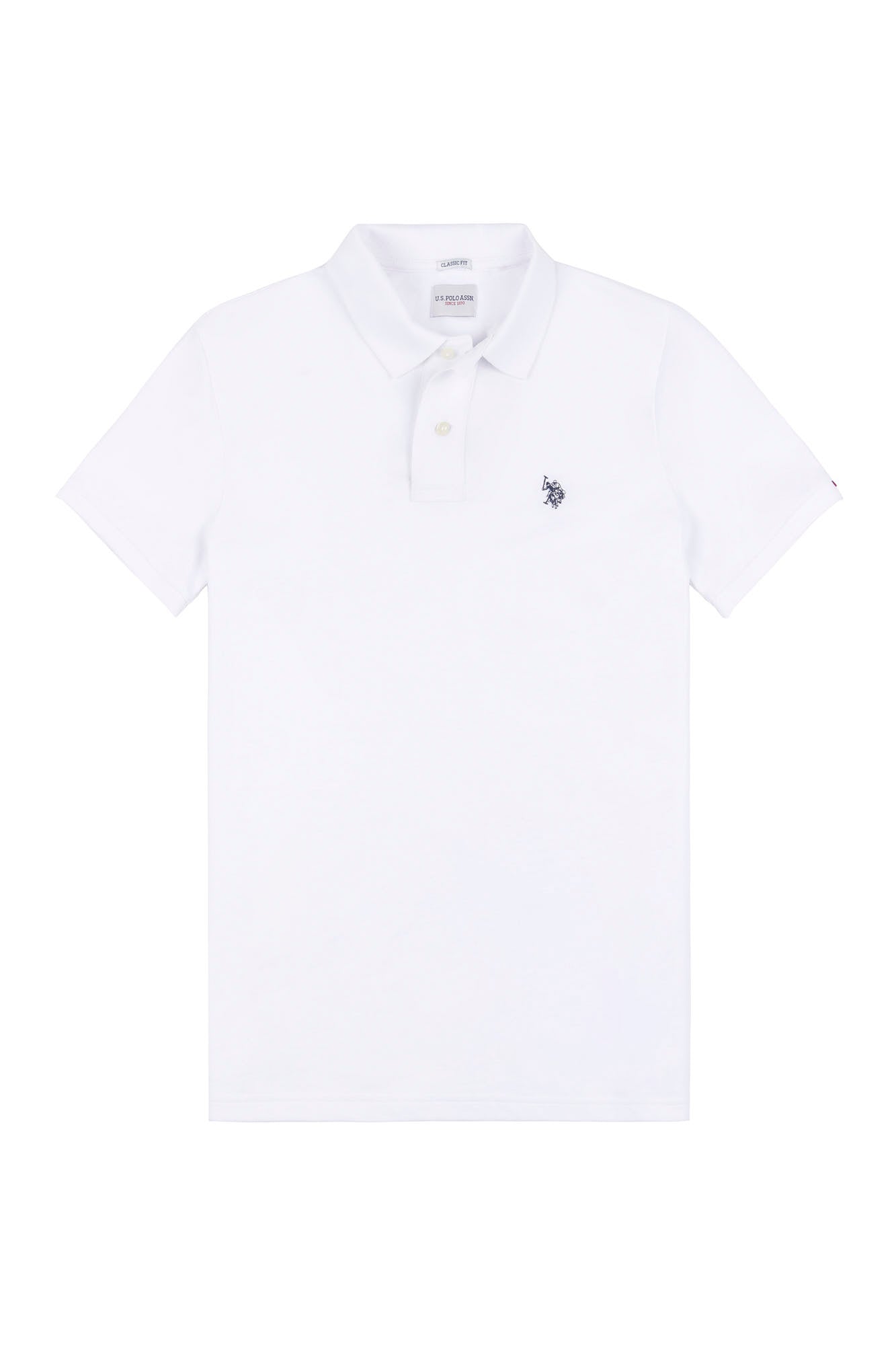 2 For £75 Offer - Mens Pique Polo Shirt in White / Dark Sapphire Navy DHM