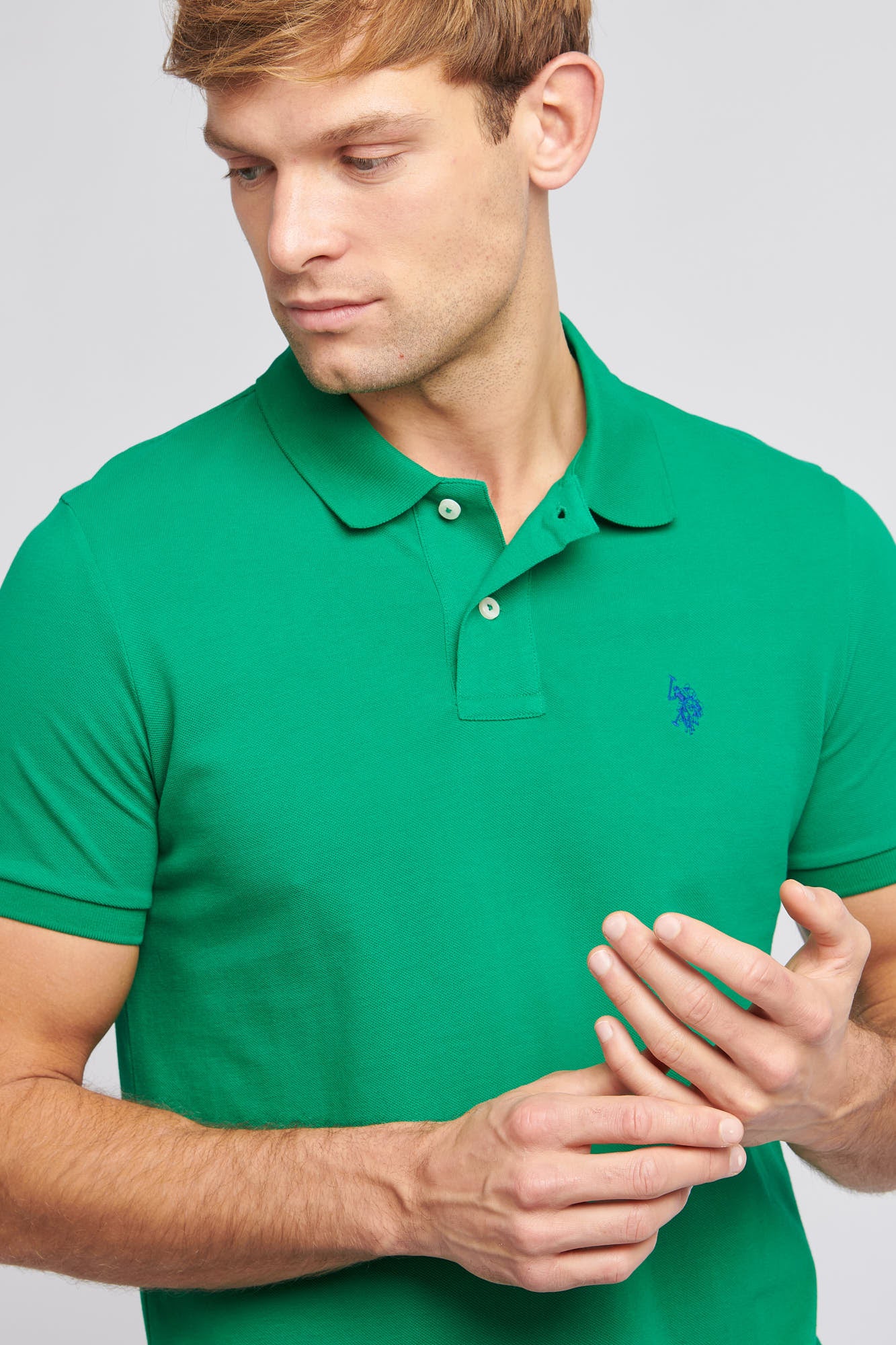 2 For £75 Offer - Mens Pique Polo Shirt in Lush Meadow