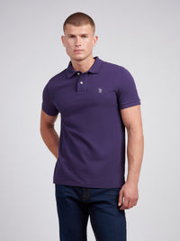 2 For £75 Offer - Mens Pique Polo Shirt in Purple Plumeria