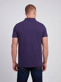 2 For £75 Offer - Mens Pique Polo Shirt in Purple Plumeria