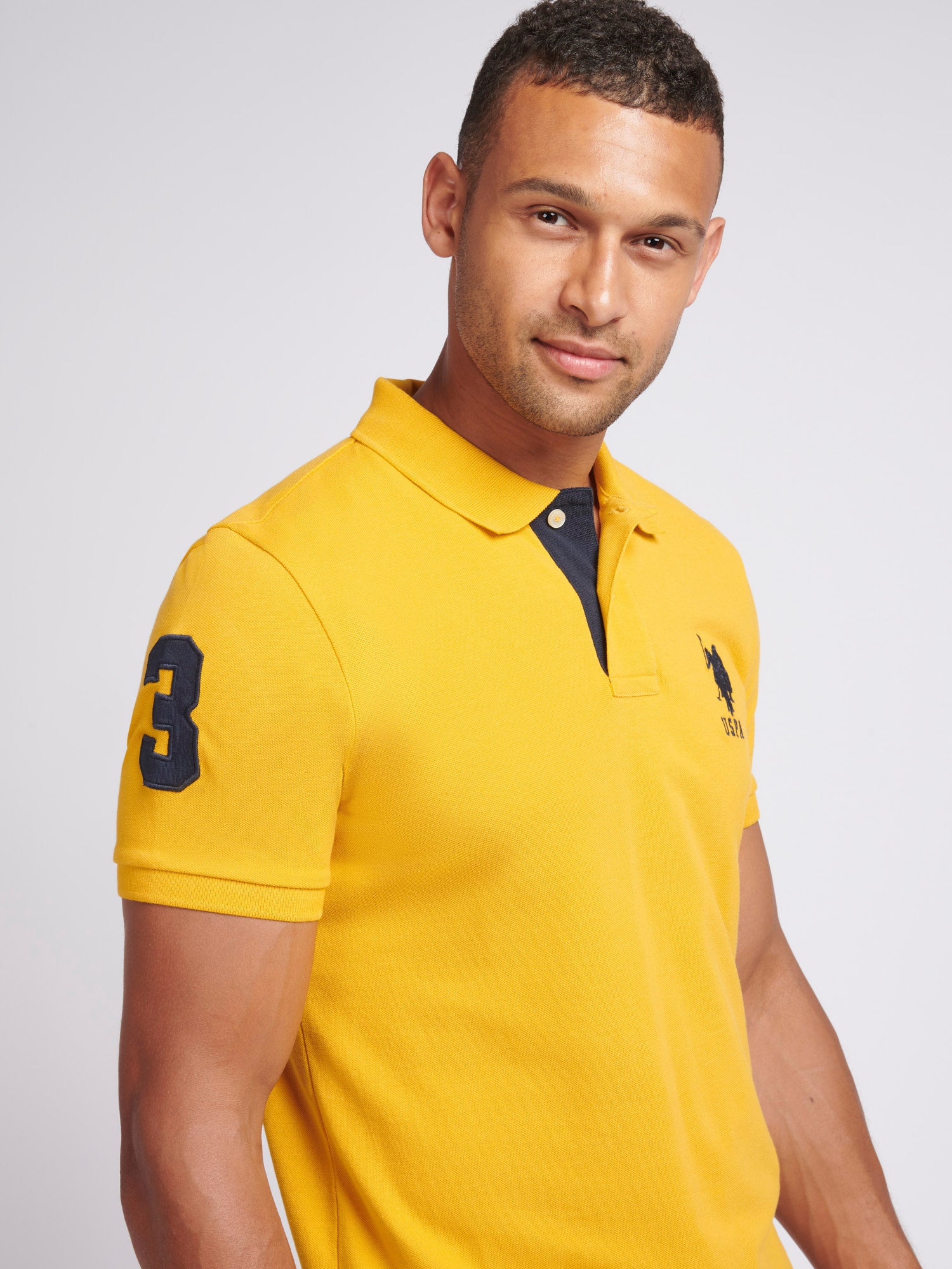 Mens Player 3 Pique Polo Shirt in Mango Mojito