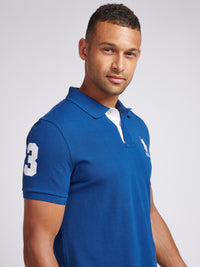 Mens Player 3 Pique Polo Shirt in Navy Peony