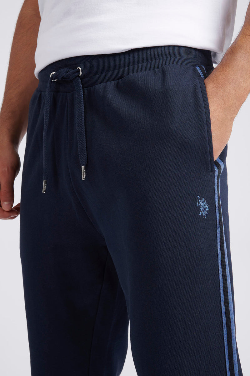 Mens Classic Fit Taped Joggers in Dark Sapphire Navy