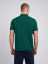 Mens Double Horsemen Textured Polo Shirt in Rain Forest