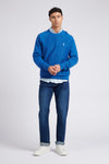 Mens Classic Fit Texture Reverse Sweatshirt in Deja Vu Blue