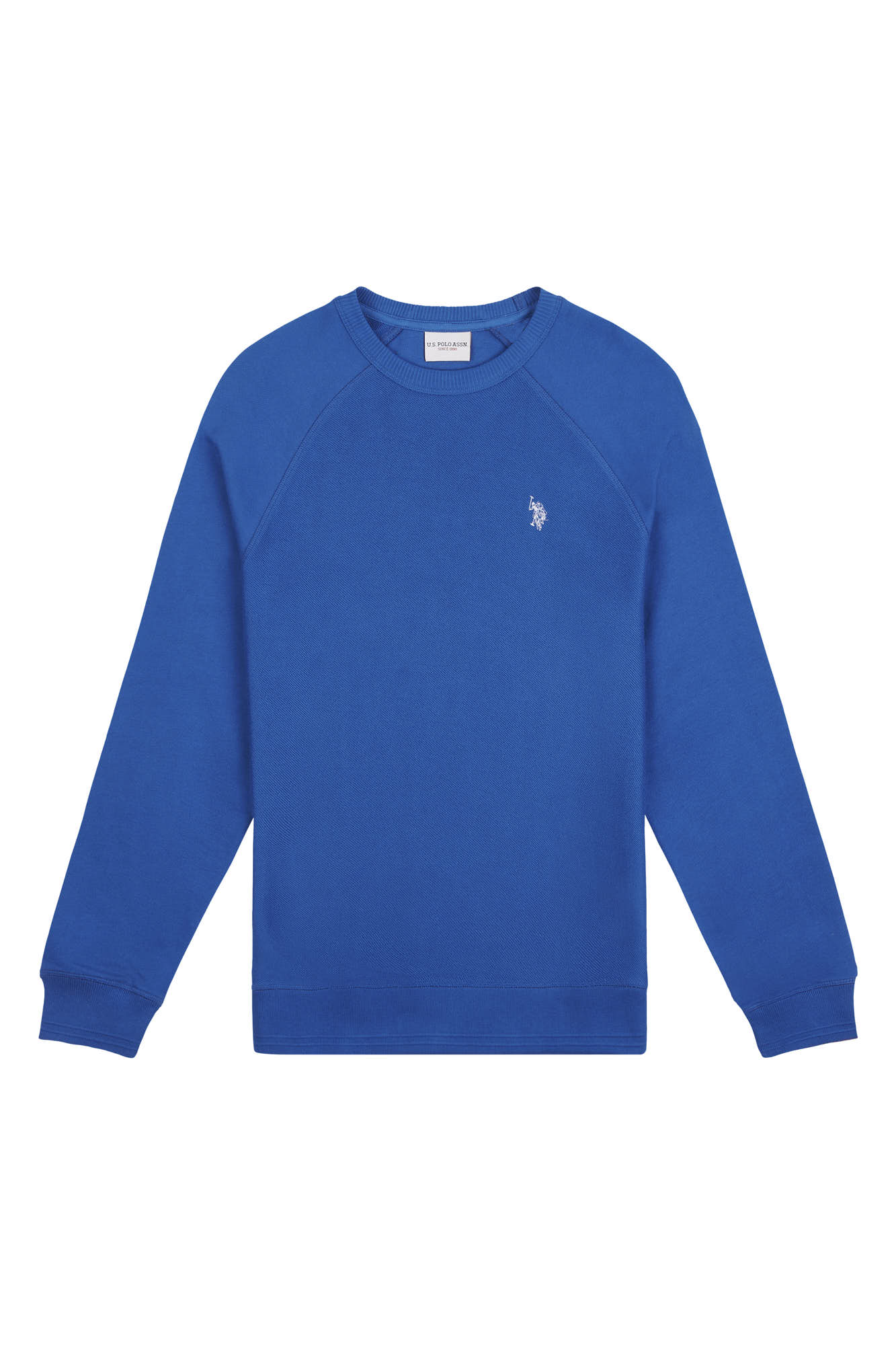 Mens Classic Fit Texture Reverse Sweatshirt in Deja Vu Blue