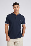 Mens Regular Fit Baseball Polo Shirt in Dark Sapphire Navy