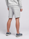 Mens Classic Fit Double Horsemen Sweat Shorts in Mid Grey Marl